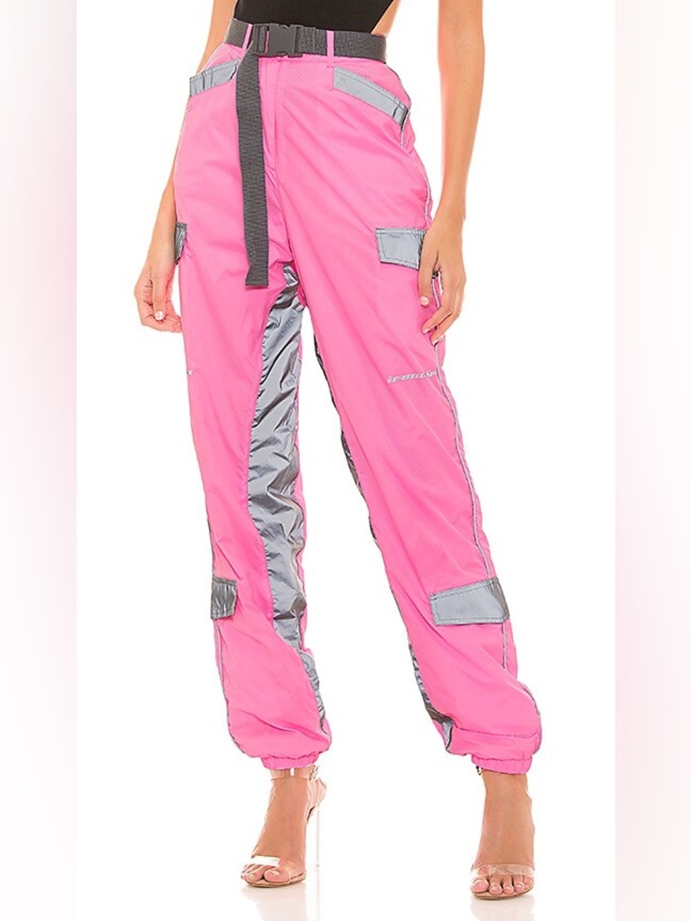 IamGia Track Pants Neon Pink + Silver